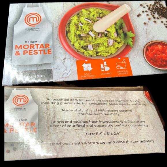 Crush & grind in style with this hard to find Mortar and Pestle NWT 6"x5.6"x2.4” - Picture 7 of 13